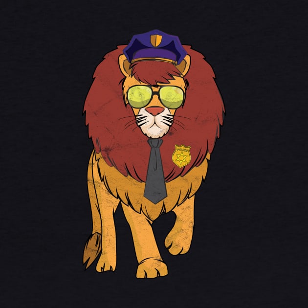 police police officer lion comic cartoon gift by avshirtnation